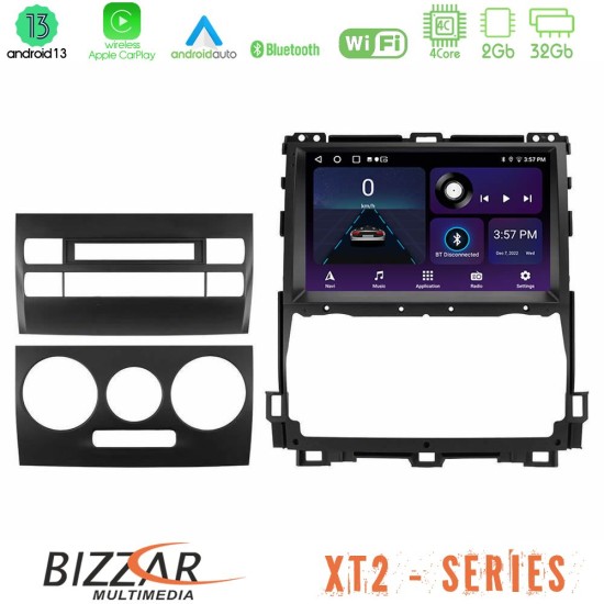 Bizzar XT2 Series 4Core Android13 2+32GB Toyota Land Cruiser J120 2002-2009 Navigation Multimedia Tablet 9"