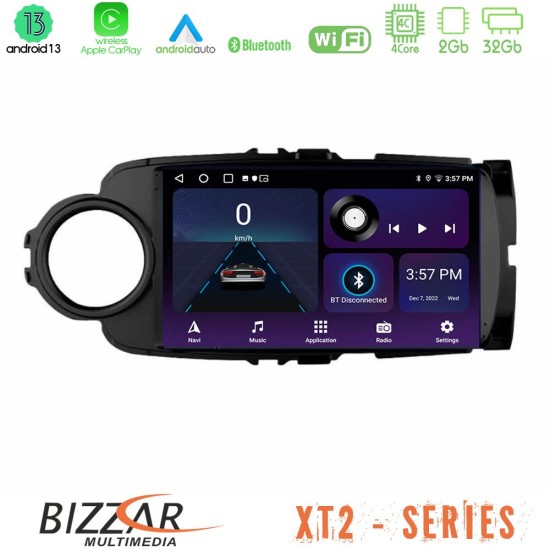 Bizzar XT2 Series 4Core Android13 2+32GB Toyota Yaris Navigation Multimedia Tablet 9" (Μαύρο Χρώμα)