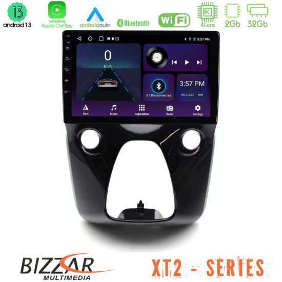 Bizzar XT2 Series 4Core Android13 2+32GB Toyota Aygo | Citroen C1 | Peugeot 108 Navigation Multimedia 10"