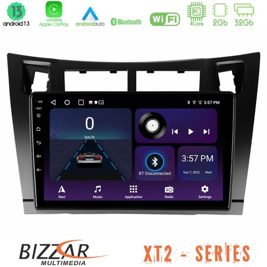 Bizzar XT2 Series 4Core Android13 2+32GB Toyota Yaris Navigation Multimedia Tablet 9" (Μαύρο Χρώμα)