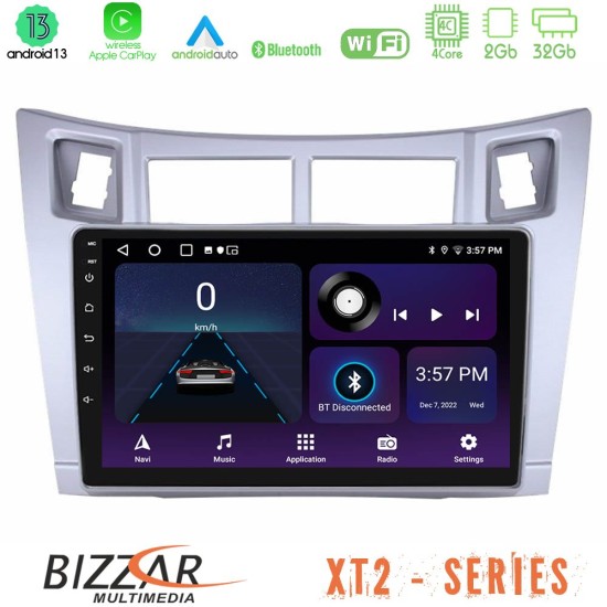 Bizzar XT2 Series 4Core Android13 2+32GB Toyota Yaris Navigation Multimedia Tablet 9" (Ασημί Χρώμα)