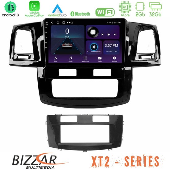 Bizzar XT2 Series 4Core Android13 2+32GB Toyota Hilux 2007-2011 Navigation Multimedia Tablet 9"