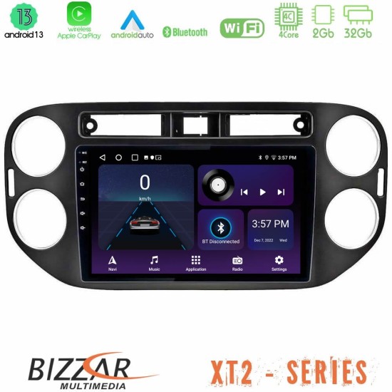 Bizzar XT2 Series 4Core Android13 2+32GB VW Tiguan Navigation Multimedia Tablet 9" (23mm alarm button)