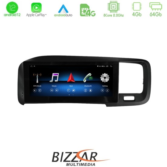 Bizzar Volvo S60 2010-2014 8core Android12 4+64GB Navigation Multimedia Tablet 8.8" (Oem Style)