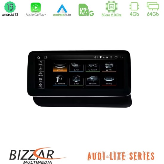 Bizzar Lite Series Audi Q5 (QR) 2008-2017 Android13 8Core (4+64GB) Navigation Multimedia 10.25″ HD