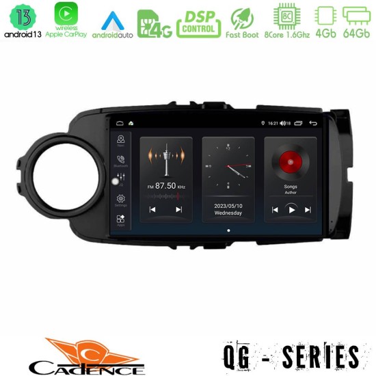 Cadence QG Series 8Core Android13 4+64GB Toyota Yaris Navigation Multimedia Tablet 9" (Μαύρο Χρώμα)