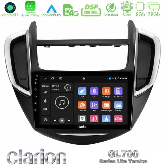 Clarion GL700 Lite Series 8Core Android11 2+32GB Chevrolet Trax 2013-2020 Navigation Multimedia Tablet 9" Με Carplay & Android Auto