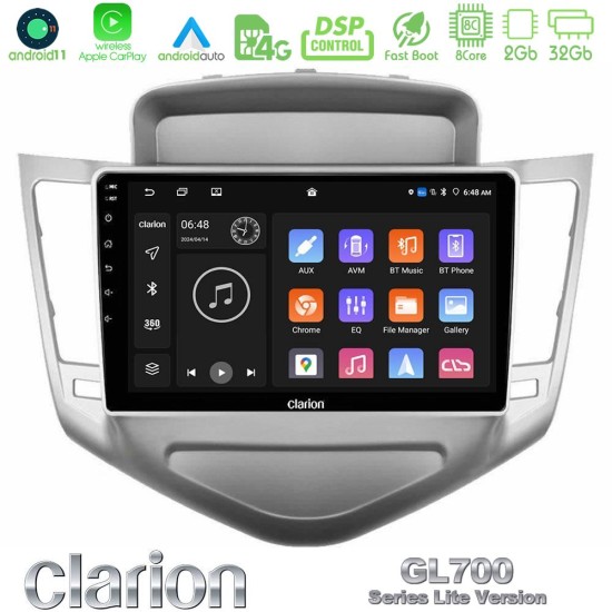 Clarion GL700 Lite Series 8Core Android11 2+32GB Chevrolet Cruze 2009-2012 Navigation Multimedia Tablet 9" Με Carplay & Android Auto Clarion GL700 Lite Series 8Core Android11 2+32GB Chevrolet Cruze 2009-2012 Navigation Multimedia Tablet 9" Με Carplay & Android Auto