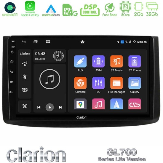 Clarion GL700 Lite Series 8Core Android11 2+32GB Chevrolet Aveo 2006-2010 Navigation Multimedia Tablet 9" Με Carplay & Android Auto