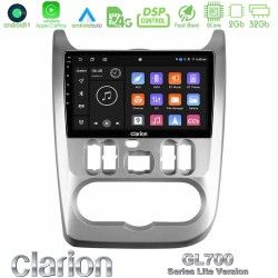 Clarion GL700 Lite Series 8Core Android11 2+32GB Dacia Duster/Sandero/Logan Navigation Multimedia Tablet 9" Με Carplay & Android Auto
