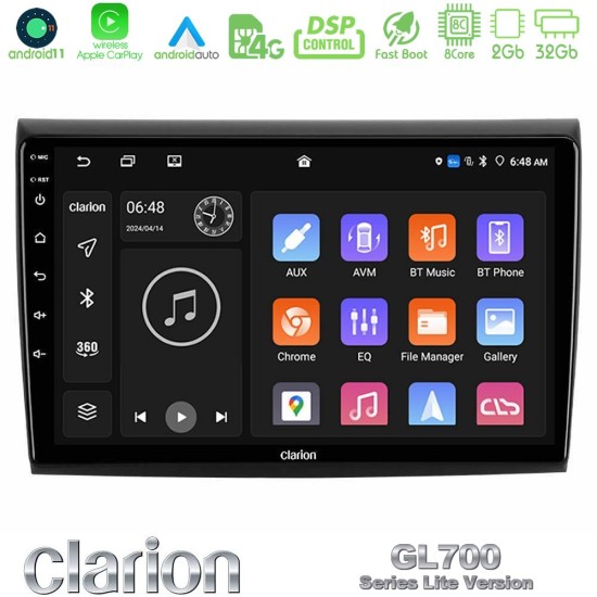 Clarion GL700 Lite Series 8Core Android11 2+32GB Fiat Bravo Navigation Multimedia Tablet 9" Με Carplay & Android Auto Clarion GL700 Lite Series 8Core Android11 2+32GB Fiat Bravo Navigation Multimedia Tablet 9" Με Carplay & Android Auto