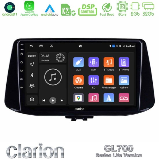 Clarion GL700 Lite Series 8Core Android11 2+32GB Hyundai i30 Navigation Multimedia Tablet 9" Με Carplay & Android Auto