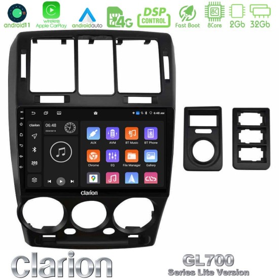 Clarion GL700 Lite Series 8Core Android11 2+32GB Hyundai Getz 2002-2009 Navigation Multimedia Tablet 9" Με Carplay & Android Auto Clarion GL700 Lite Series 8Core Android11 2+32GB Hyundai Getz 2002-2009 Navigation Multimedia Tablet 9" Με Carplay & Android Auto