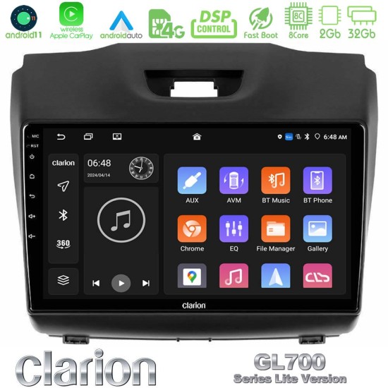 Clarion GL700 Lite Series 8Core Android11 2+32GB Isuzu D-MAX 2012-2019 Navigation Multimedia Tablet 9" Με Carplay & Android Auto Clarion GL700 Lite Series 8Core Android11 2+32GB Isuzu D-MAX 2012-2019 Navigation Multimedia Tablet 9" Με Carplay & Android Auto