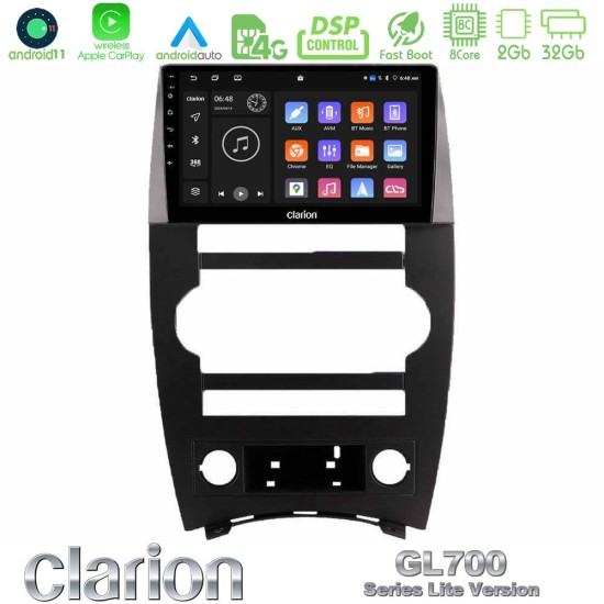 Clarion GL700 Lite Series 8Core Android11 2+32GB Jeep Commander 2007-2008 Navigation Multimedia Tablet 9" Με Carplay & Android Auto