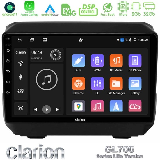 Clarion GL700 Lite Series 8Core Android11 2+32GB Jeep Wrangler 2018-> Navigation Multimedia Tablet 9" Με Carplay & Android Auto Clarion GL700 Lite Series 8Core Android11 2+32GB Jeep Wrangler 2018-> Navigation Multimedia Tablet 9" Με Carplay & Android Auto