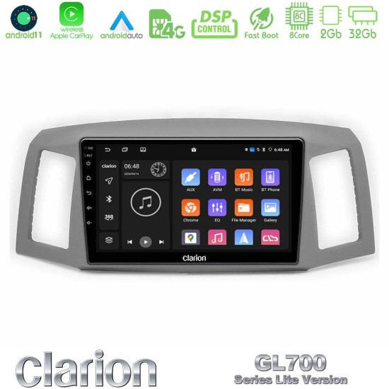 Clarion GL700 Lite Series 8Core Android11 2+32GB Jeep Grand Cherokee 2005-2007 Navigation Multimedia Tablet 10" Με Carplay & Android Auto Clarion GL700 Lite Series 8Core Android11 2+32GB Jeep Grand Cherokee 2005-2007 Navigation Multimedia Tablet 10" Με Carplay & Android Auto
