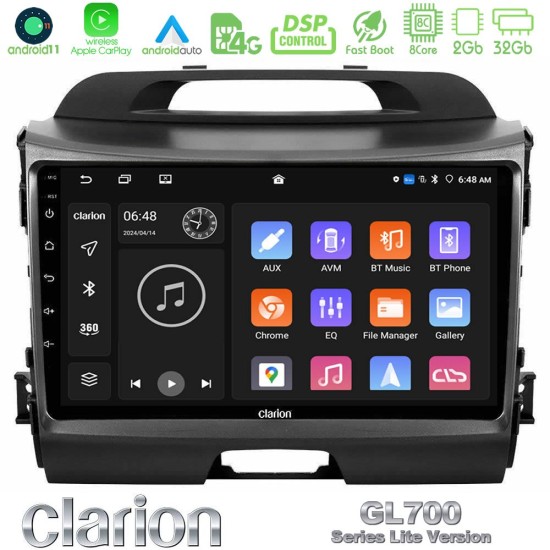 Clarion GL700 Lite Series 8Core Android11 2+32GB Kia Sportage Navigation Multimedia Tablet 9" Με Carplay & Android Auto Clarion GL700 Lite Series 8Core Android11 2+32GB Kia Sportage Navigation Multimedia Tablet 9" Με Carplay & Android Auto