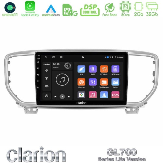 Clarion GL700 Lite Series 8Core Android11 2+32GB Kia Sportage 2018-2021 Navigation Multimedia Tablet 9" Με Carplay & Android Auto Clarion GL700 Lite Series 8Core Android11 2+32GB Kia Sportage 2018-2021 Navigation Multimedia Tablet 9" Με Carplay & Android Auto