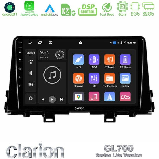 Clarion GL700 Lite Series 8Core Android11 2+32GB Kia Picanto 2017-2021 Navigation Multimedia Tablet 9" Με Carplay & Android Auto