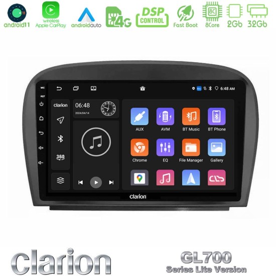 Clarion GL700 Lite Series 8Core Android11 2+32GB Mercedes SL Class 2005-2011 Navigation Multimedia Tablet 9" Με Carplay & Android Auto Clarion GL700 Lite Series 8Core Android11 2+32GB Mercedes SL Class 2005-2011 Navigation Multimedia Tablet 9" Με Carplay & Android Auto