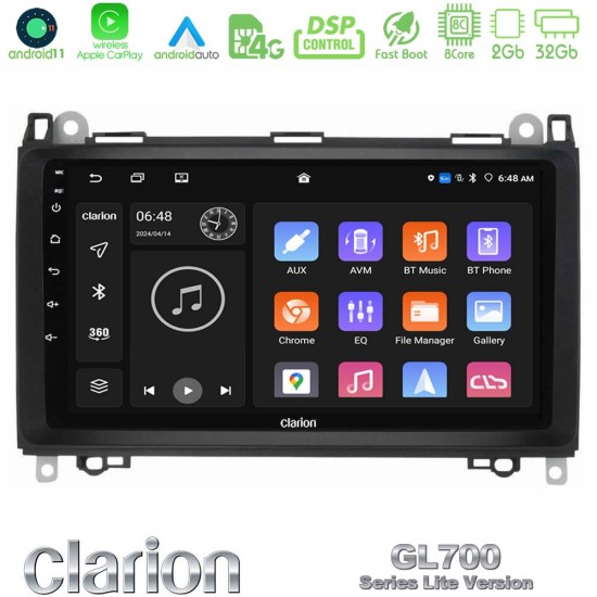 Clarion GL700 Lite Series 8Core Android11 2+32GB Mercedes A/B/Vito/Sprinter Class Navigation Multimedia Tablet 9" Με Carplay & Android Auto