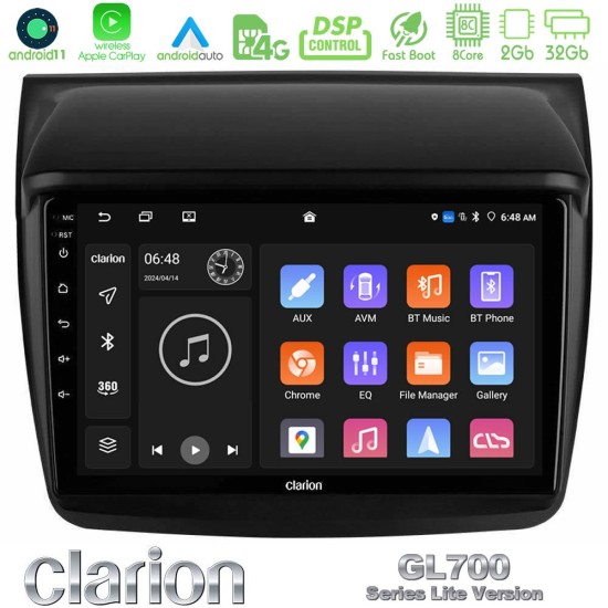 Clarion GL700 Lite Series 8Core Android11 2+32GB Mitsubishi L200 Navigation Multimedia Tablet 9" Με Carplay & Android Auto