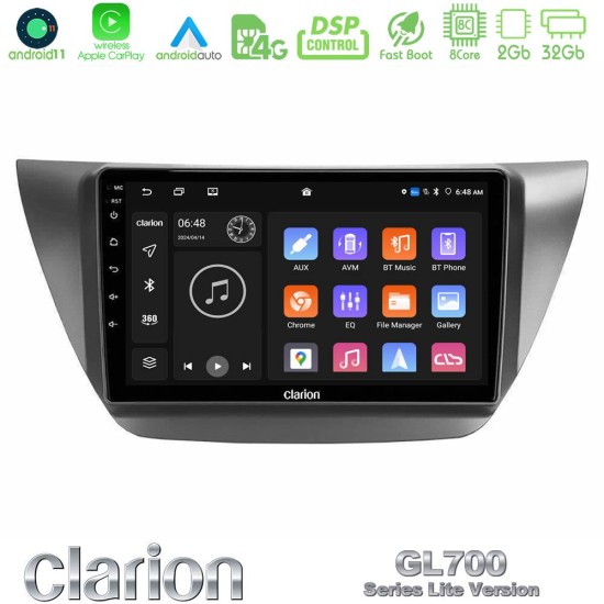 Clarion GL700 Lite Series 8Core Android11 2+32GB Mitsubishi Lancer 2004 – 2008 Navigation Multimedia Tablet 9" Με Carplay & Android Auto