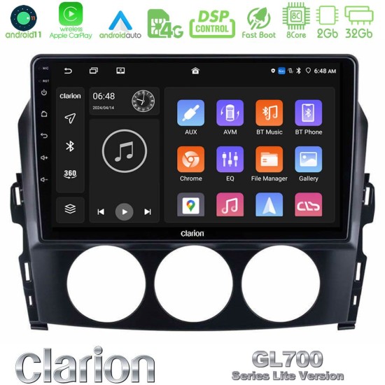 Clarion GL700 Lite Series 8Core Android11 2+32GB Mazda MX-5 2006-2008 Navigation Multimedia Tablet 9" Με Carplay & Android Auto