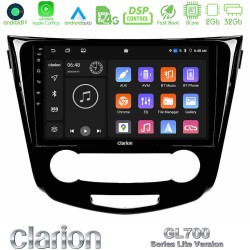 Clarion GL700 Lite Series 8Core Android11 2+32GB Nissan Qashqai J11 (Manual A/C) Navigation Multimedia Tablet 10" Με Carplay & Android Auto