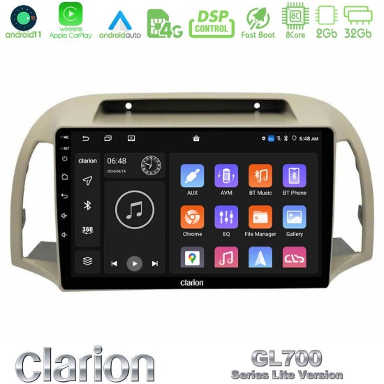 Clarion GL700 Lite Series 8Core Android11 2+32GB Nissan Micra K12 2002-2010 Navigation Multimedia Tablet 9" Με Carplay & Android Auto Clarion GL700 Lite Series 8Core Android11 2+32GB Nissan Micra K12 2002-2010 Navigation Multimedia Tablet 9" Με Carplay & Android Auto