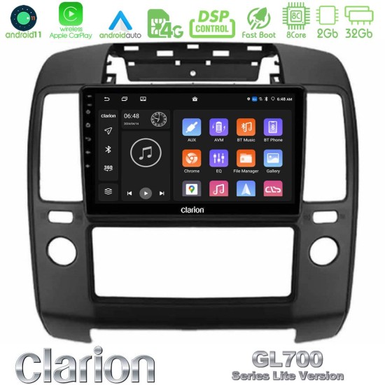 Clarion GL700 Lite Series 8Core Android11 2+32GB Nissan Navara Navigation Multimedia Tablet 9" Με Carplay & Android Auto