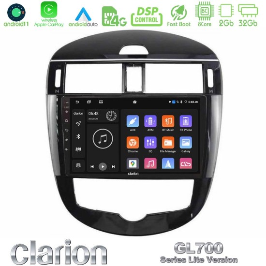 Clarion GL700 Lite Series 8Core Android11 2+32GB Nissan Pulsar 2015-2018 Navigation Multimedia Tablet 9" Με Carplay & Android Auto Clarion GL700 Lite Series 8Core Android11 2+32GB Nissan Pulsar 2015-2018 Navigation Multimedia Tablet 9" Με Carplay & Android Auto