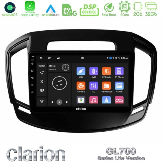 Clarion GL700 Lite Series 8Core Android11 2+32GB Opel Insignia 2014-2017 Navigation Multimedia Tablet 9" Με Carplay & Android Auto