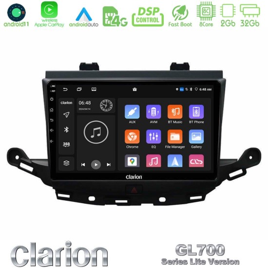 Clarion GL700 Lite Series 8Core Android11 2+32GB Opel Astra K 2015-2019 Navigation Multimedia Tablet 9" Με Carplay & Android Auto Clarion GL700 Lite Series 8Core Android11 2+32GB Opel Astra K 2015-2019 Navigation Multimedia Tablet 9" Με Carplay & Android Auto