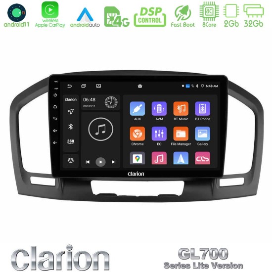 Clarion GL700 Lite Series 8Core Android11 2+32GB Opel Insignia 2008-2013 Navigation Multimedia Tablet 9" Με Carplay & Android Auto Clarion GL700 Lite Series 8Core Android11 2+32GB Opel Insignia 2008-2013 Navigation Multimedia Tablet 9" Με Carplay & Android Auto