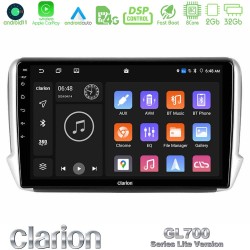 Clarion GL700 Lite Series 8Core Android11 2+32GB Peugeot 208/2008 Navigation Multimedia Tablet 10" Με Carplay & Android Auto