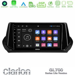 Clarion GL700 Lite Series 8Core Android11 2+32GB Peugeot 208 2019-2023 Navigation Multimedia Tablet 9" Με Carplay & Android Auto