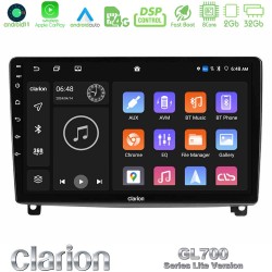 Clarion GL700 Lite Series 8Core Android11 2+32GB Peugeot 407 Navigation Multimedia Tablet 9" Με Carplay & Android Auto