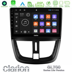 Clarion GL700 Lite Series 8Core Android11 2+32GB Peugeot 207 Navigation Multimedia Tablet 9" Με Carplay & Android Auto