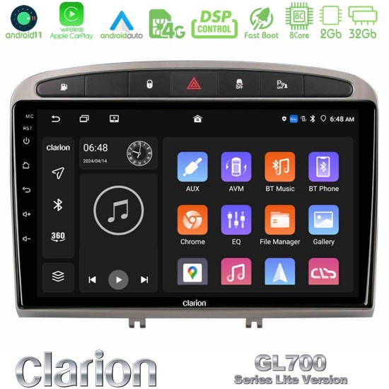 Clarion GL700 Lite Series 8Core Android11 2+32GB Peugeot 308/RCZ Navigation Multimedia Tablet 9" (Ασημί Χρώμα) Με Carplay & Android Auto Clarion GL700 Lite Series 8Core Android11 2+32GB Peugeot 308/RCZ Navigation Multimedia Tablet 9" (Ασημί Χρώμα) Με Carplay & Android Auto