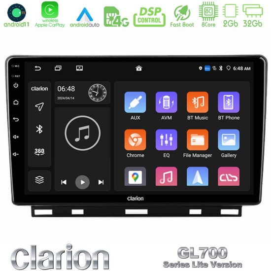Clarion GL700 Lite Series 8Core Android11 2+32GB Renault Clio 5 2020-2025 Navigation Multimedia Tablet 9" Με Carplay & Android Auto Clarion GL700 Lite Series 8Core Android11 2+32GB Renault Clio 5 2020-2025 Navigation Multimedia Tablet 9" Με Carplay & Android Auto