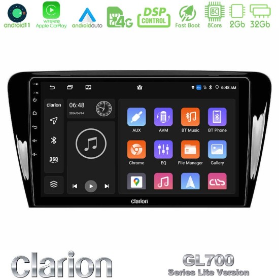 Clarion GL700 Lite Series 8Core Android11 2+32GB Skoda Octavia 7 Navigation Multimedia Tablet 10" Με Carplay & Android Auto Clarion GL700 Lite Series 8Core Android11 2+32GB Skoda Octavia 7 Navigation Multimedia Tablet 10" Με Carplay & Android Auto