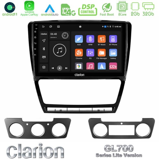 Clarion GL700 Lite Series 8Core Android11 2+32GB Skoda Octavia 5 Navigation Multimedia Tablet 10" Με Carplay & Android Auto Clarion GL700 Lite Series 8Core Android11 2+32GB Skoda Octavia 5 Navigation Multimedia Tablet 10" Με Carplay & Android Auto