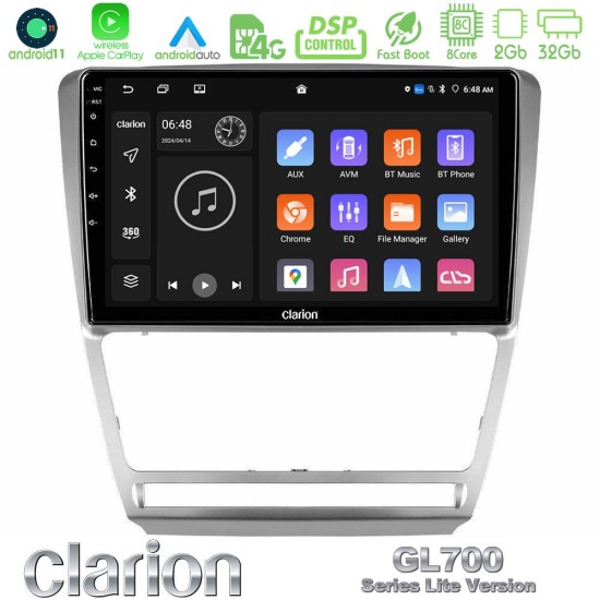 Clarion GL700 Lite Series 8Core Android11 2+32GB Skoda Octavia 5 Navigation Multimedia Tablet 10" Με Carplay & Android Auto Clarion GL700 Lite Series 8Core Android11 2+32GB Skoda Octavia 5 Navigation Multimedia Tablet 10" Με Carplay & Android Auto