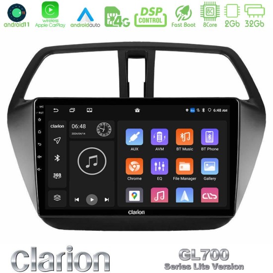 Clarion GL700 Lite Series 8Core Android11 2+32GB Suzuki SX4 S-Cross Navigation Multimedia Tablet 9" Με Carplay & Android Auto Clarion GL700 Lite Series 8Core Android11 2+32GB Suzuki SX4 S-Cross Navigation Multimedia Tablet 9" Με Carplay & Android Auto