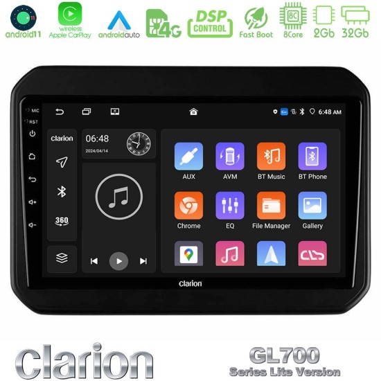 Clarion GL700 Lite Series 8Core Android11 2+32GB Suzuki Ignis Navigation Multimedia Tablet 9" Με Carplay & Android Auto Clarion GL700 Lite Series 8Core Android11 2+32GB Suzuki Ignis Navigation Multimedia Tablet 9" Με Carplay & Android Auto