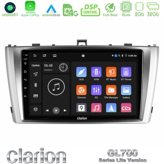 Clarion GL700 Lite Series 8Core Android11 2+32GB Toyota Avensis T27 Navigation Multimedia Tablet 9" Με Carplay & Android Auto Clarion GL700 Lite Series 8Core Android11 2+32GB Toyota Avensis T27 Navigation Multimedia Tablet 9" Με Carplay & Android Auto
