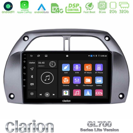 Clarion GL700 Lite Series 8Core Android11 2+32GB Toyota RAV4 2001 - 2006 Navigation Multimedia Tablet 9" Με Carplay & Android Auto Clarion GL700 Lite Series 8Core Android11 2+32GB Toyota RAV4 2001 - 2006 Navigation Multimedia Tablet 9" Με Carplay & Android Auto
