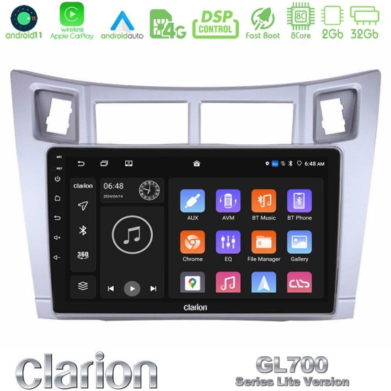 Clarion GL700 Lite Series 8Core Android11 2+32GB Toyota Yaris Navigation Multimedia Tablet 9" (Ασημί Χρώμα) Με Carplay & Android Auto Clarion GL700 Lite Series 8Core Android11 2+32GB Toyota Yaris Navigation Multimedia Tablet 9" (Ασημί Χρώμα) Με Carplay & Android Auto